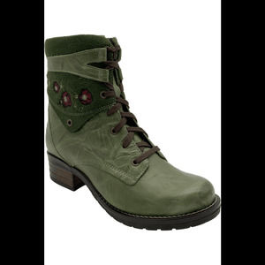 Dromedaris Leather Short Lace-Up Boots Kara Burel Embroidery - Medium